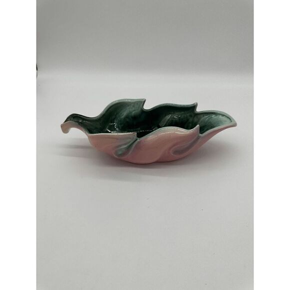 Hull Bowl 76 Ceramic Planter Stoneware 13 x 5.5” Pink & Green Vintage AS IS VTG - Picture 1 of 10